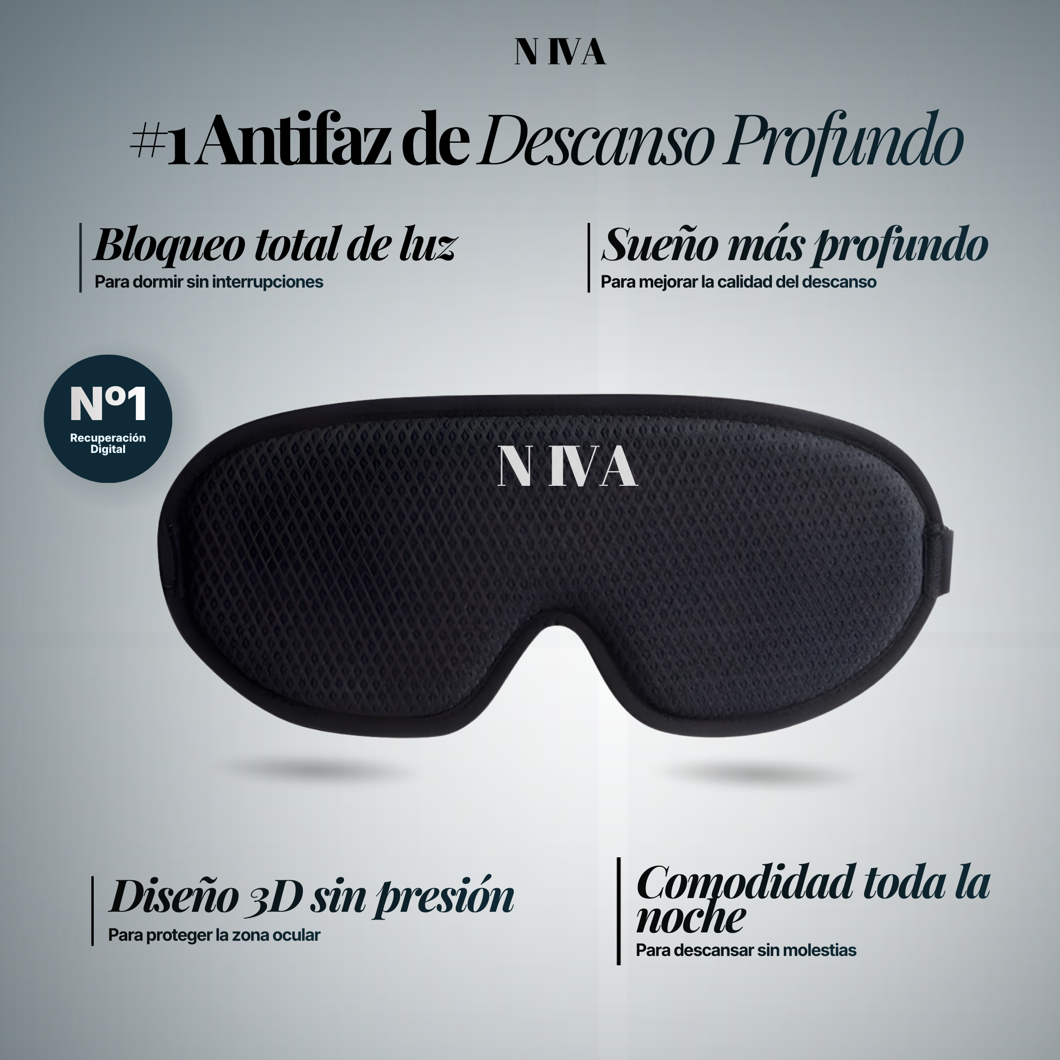 NivaSleepMask® Antifaz de Descanso para Sueño Profundo