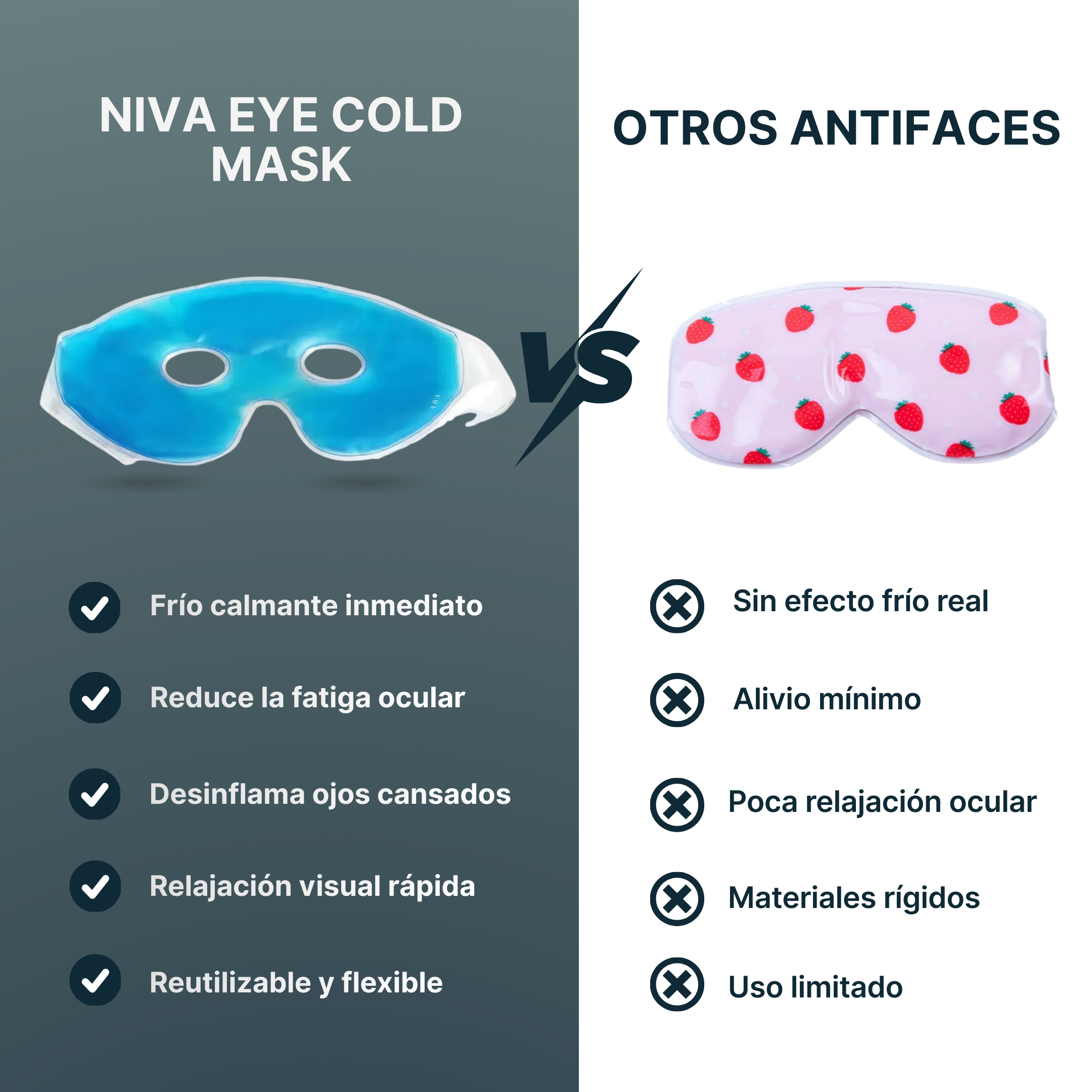 NivaEyeColdMask® Antifaz Frío para Alivio de Fatiga Visual