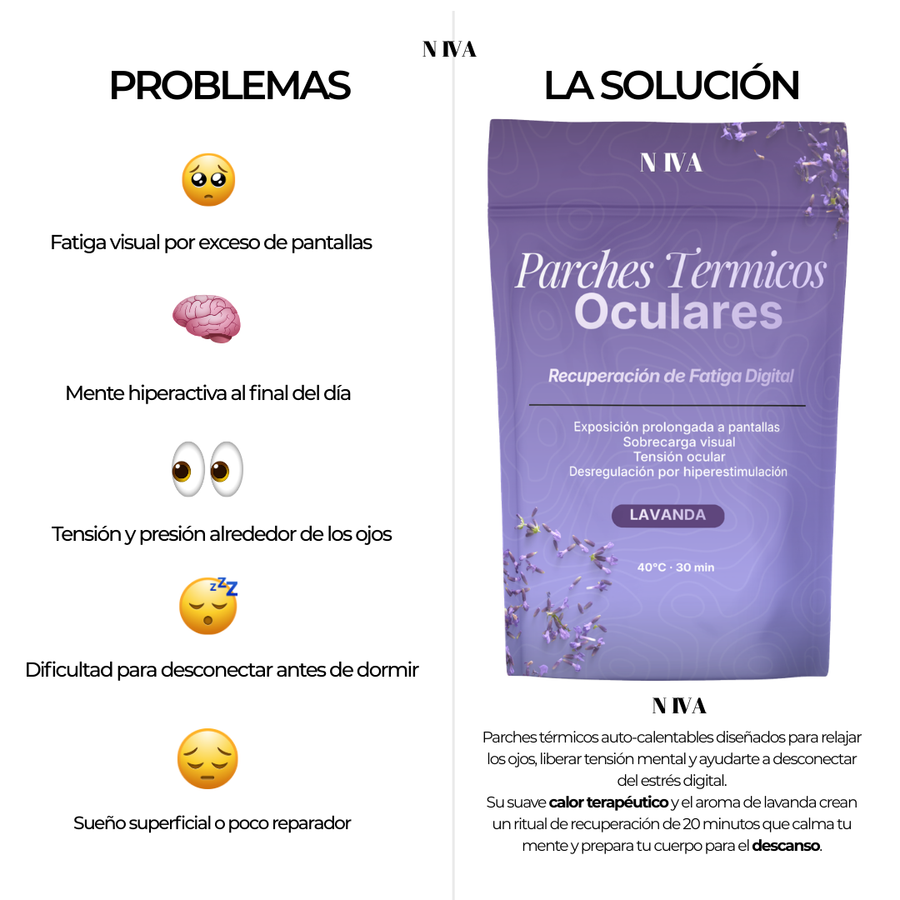 NivaEyeHeatPatches® Parches Térmicos para Relajar los Ojos