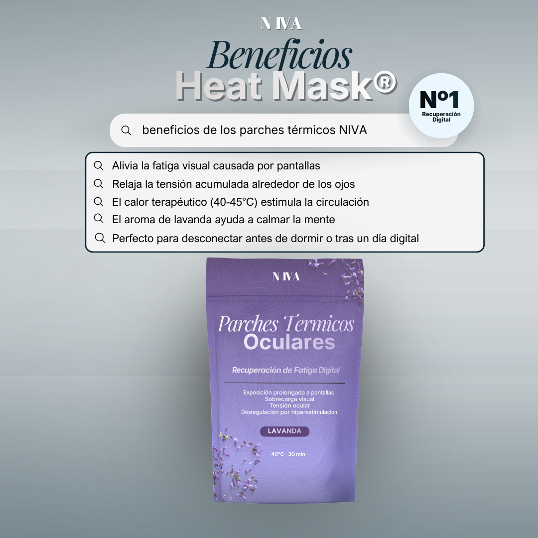 NivaEyeHeatPatches® Parches Térmicos para Relajar los Ojos