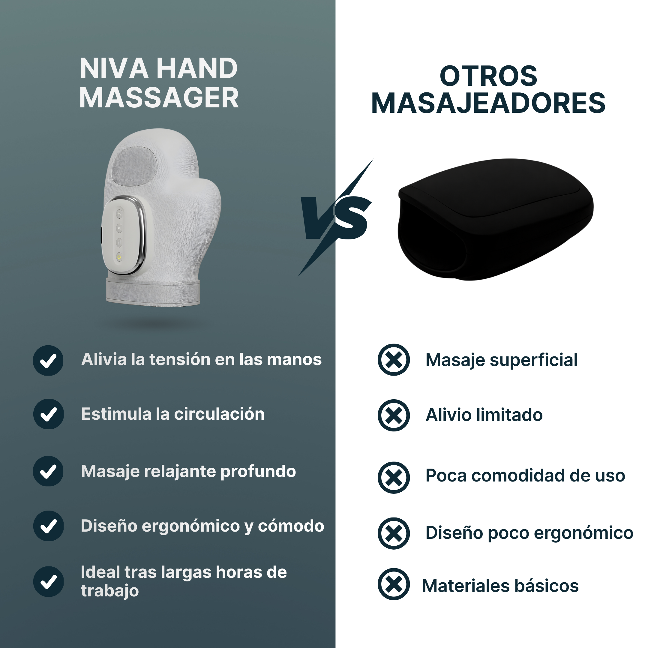 NivaHandMassager® Masajeador de Manos para Relajación y Recuperación