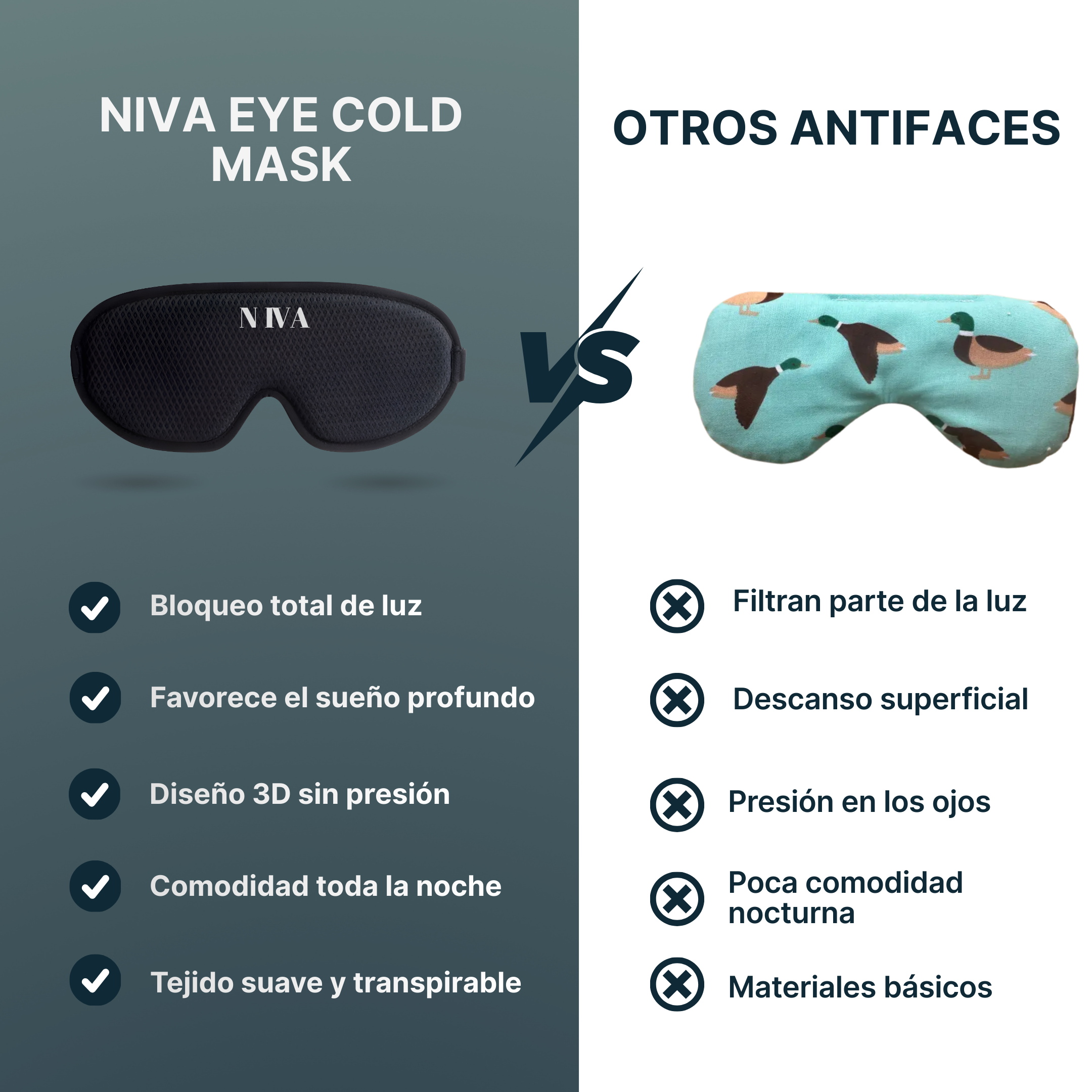 NivaSleepMask® Antifaz de Descanso para Sueño Profundo