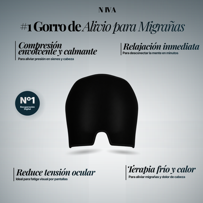 NivaMigraRelief® Gorro Terapéutico para Alivio de Migrañas