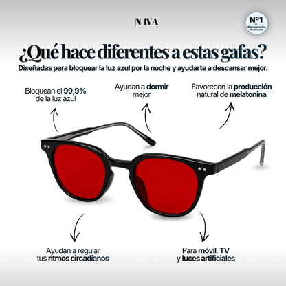 Niva Night Red® Gafas de Luz Roja con Protección contra Luz Azul